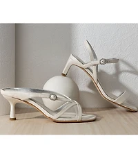 Donald Pliner Remixx Pearlized Leather Mesh Buckled Thong Dress Sandals