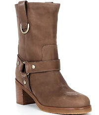 Donald Pliner Riegal Suede Mid Calf Engineer Boots