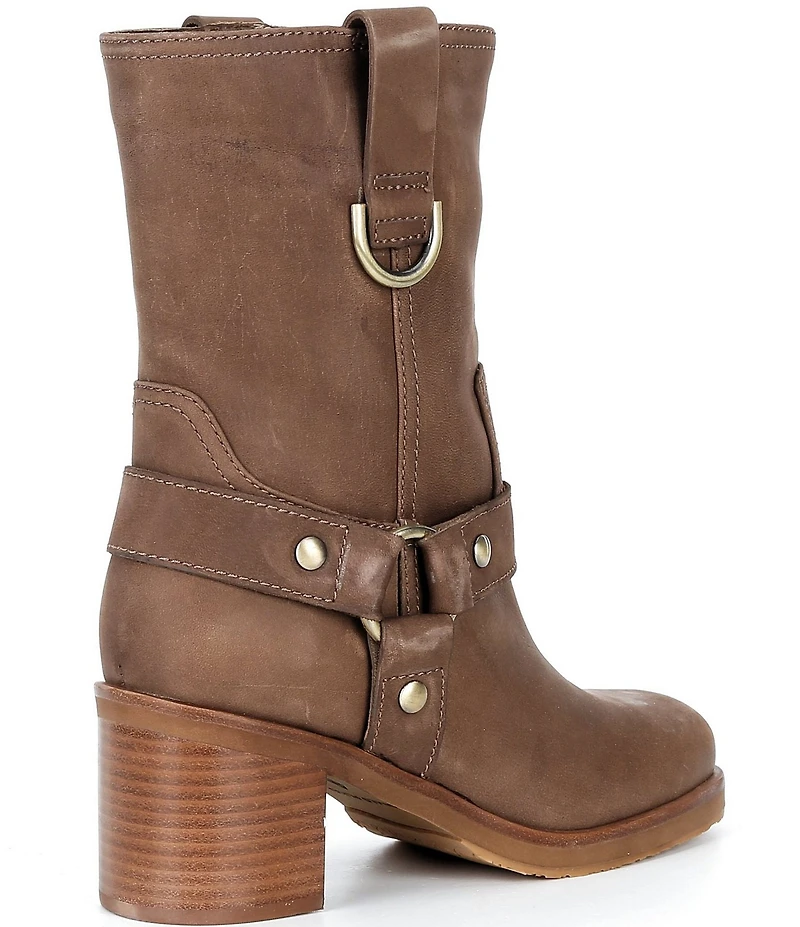 Donald Pliner Riegal Suede Mid Calf Engineer Boots