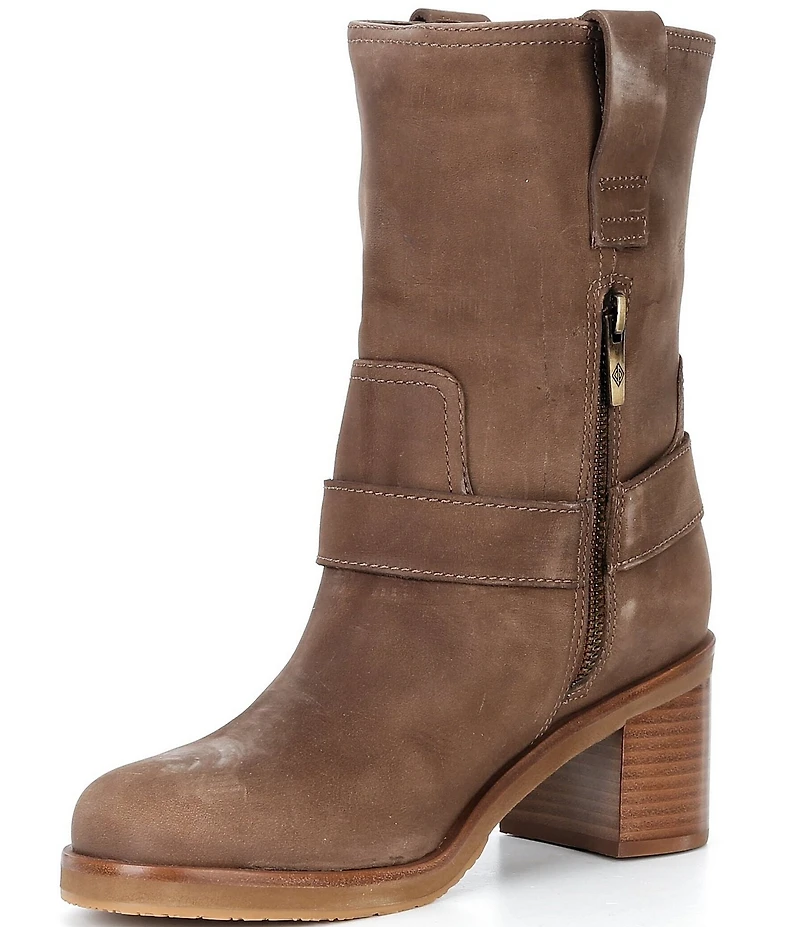 Donald Pliner Riegal Suede Mid Calf Engineer Boots