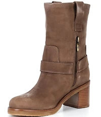 Donald Pliner Riegal Suede Mid Calf Engineer Boots