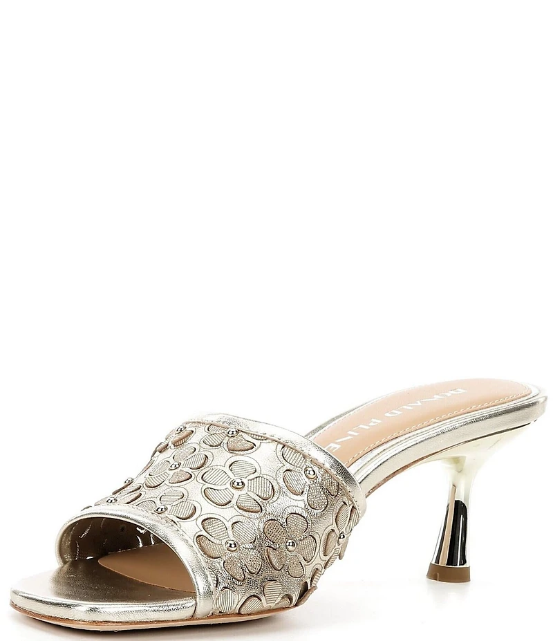 Donald Pliner Rikki Floral Cut Out Leather Dress Slide Sandals