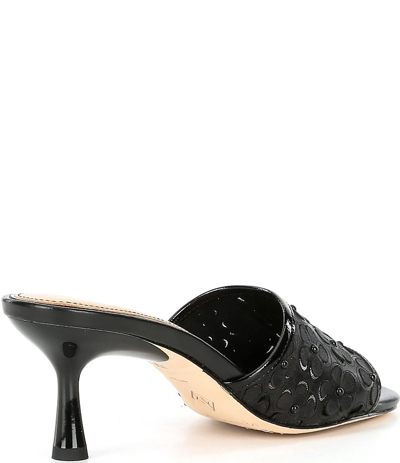 Donald Pliner Rikki Floral Cut Out Leather Dress Slide Sandals