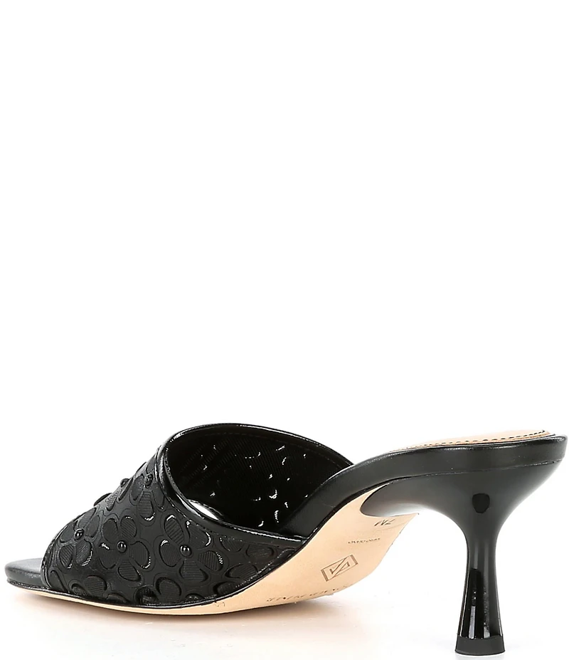 Donald Pliner Rikki Floral Cut Out Leather Dress Slide Sandals