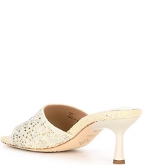Donald Pliner Rikki Rhinestone Embellished Raffia Dress Slide Sandals