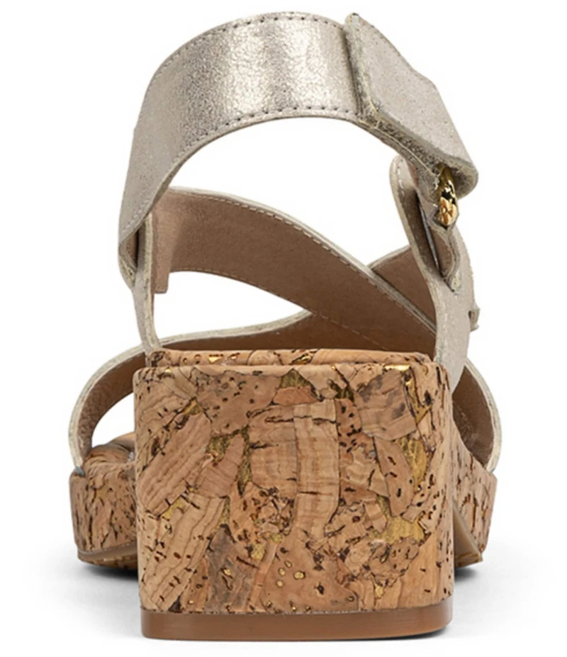 Donald Pliner Romin Metallic Leather Slingback Thong Block Heel Sandals