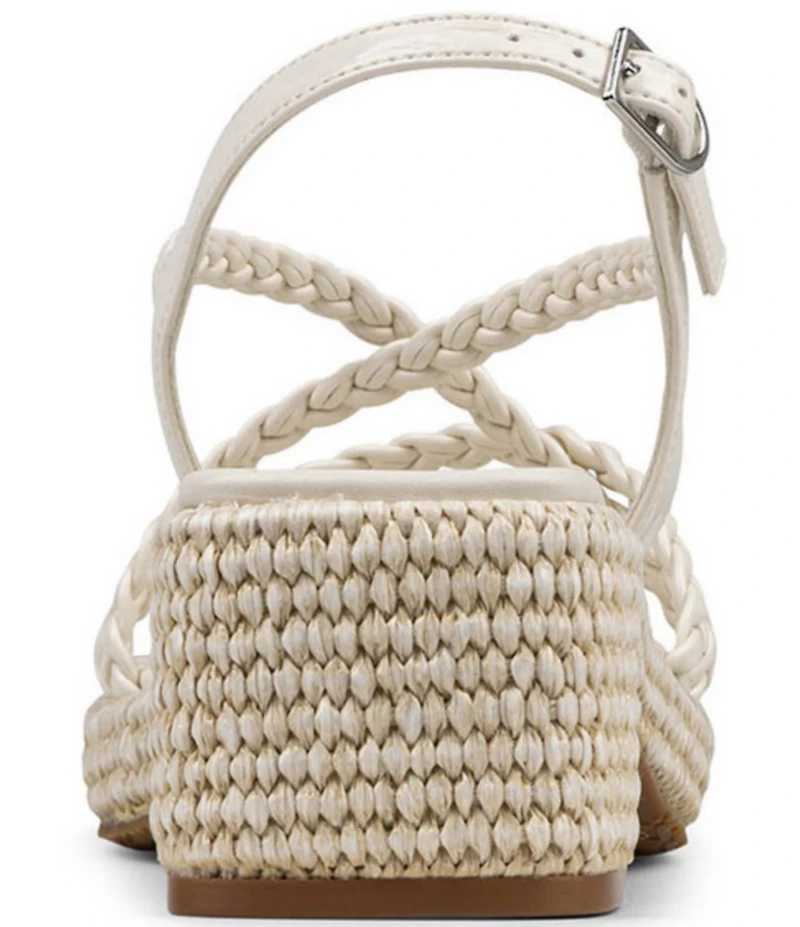 Donald Pliner Rosalie Braided Patent Raffia Slingback Block Heel Sandals