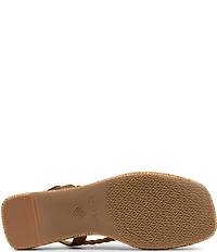 Donald Pliner Rosalie Braided Suede Strappy Slingback Raffia Heel Sandals