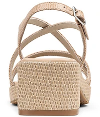 Donald Pliner Rosalie Lizard Print Leather Slingback Raffia Detail Sandals