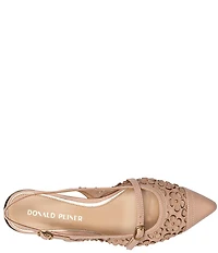 Donald Pliner Rozamay Floral Cut-Out Leather Slingback Flats