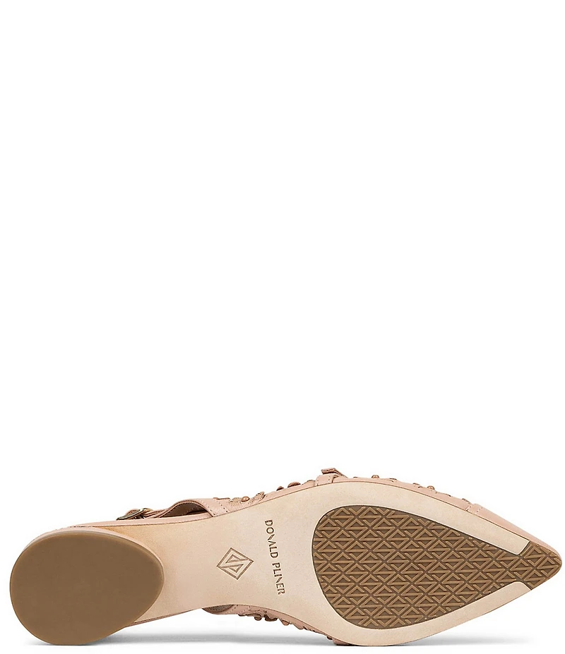 Donald Pliner Rozamay Floral Cut-Out Leather Slingback Flats