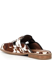 Donald Pliner Sabel Cow Print Haircalf Buckle Hardware Mules