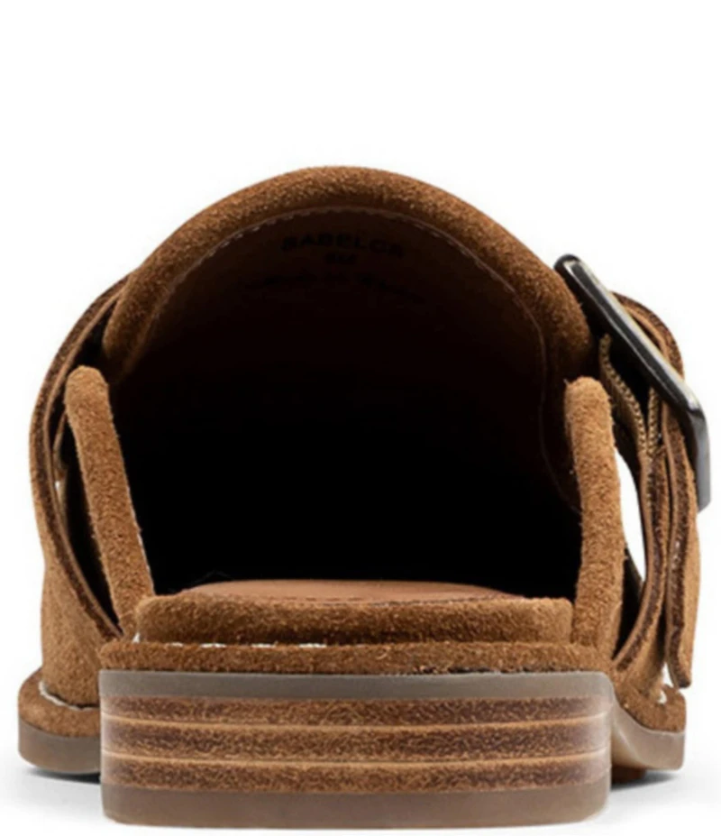 Donald Pliner Sabel Suede Buckle Hardware Mules