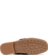 Donald Pliner Sabel Suede Buckle Hardware Mules