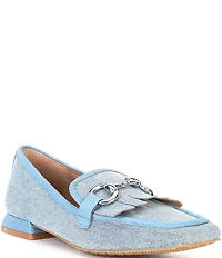 Donald Pliner Saeli Canvas Kilt Bit Buckle Loafers