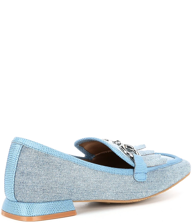 Donald Pliner Saeli Canvas Kilt Bit Buckle Loafers