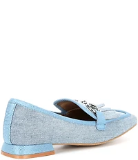 Donald Pliner Saeli Canvas Kilt Bit Buckle Loafers