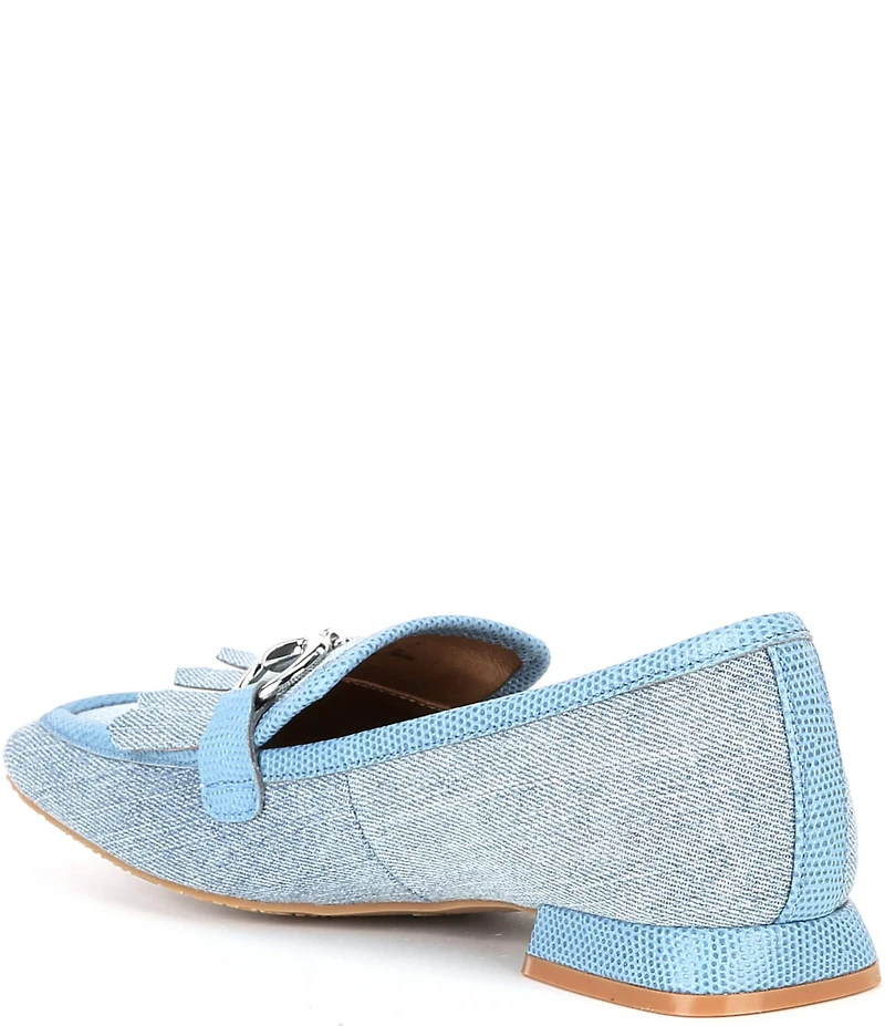 Donald Pliner Saeli Canvas Kilt Bit Buckle Loafers