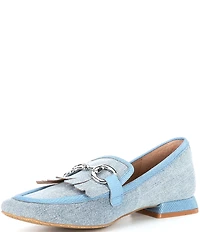 Donald Pliner Saeli Canvas Kilt Bit Buckle Loafers