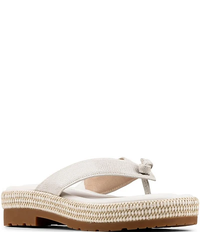 Donald Pliner Samiya Leather Platform Thong Sandals