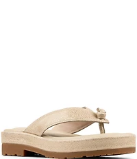 Donald Pliner Samiya Metallic Leather Platform Thong Sandals