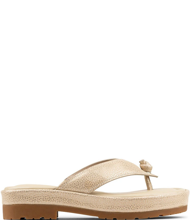 Donald Pliner Samiya Metallic Leather Platform Thong Sandals