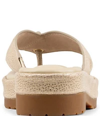 Donald Pliner Samiya Metallic Leather Platform Thong Sandals