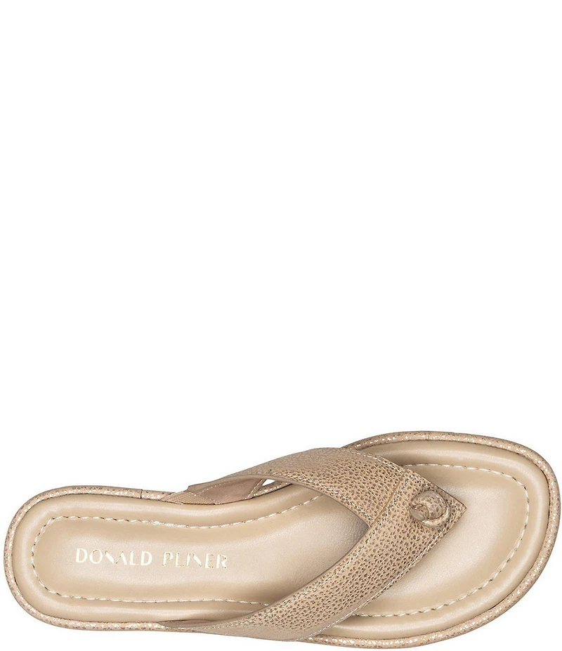 Donald Pliner Samiya Metallic Leather Platform Thong Sandals
