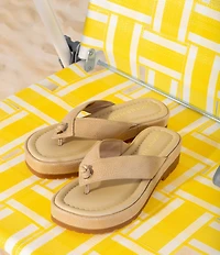 Donald Pliner Samiya Metallic Leather Platform Thong Sandals