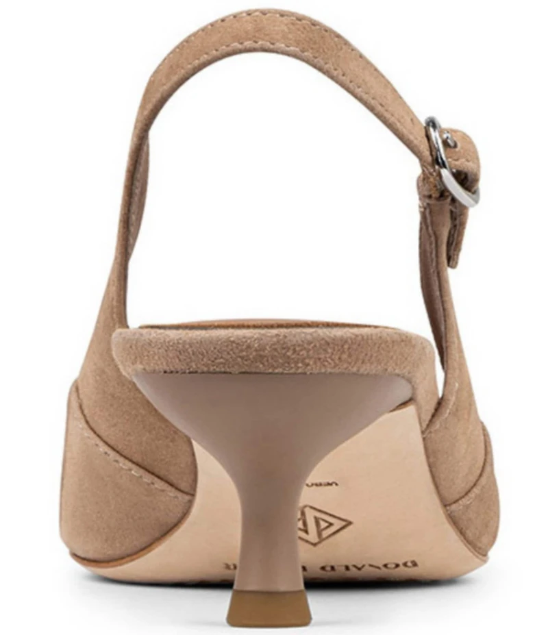 Donald Pliner Sodashi Suede Pointed Toe Slingback Kitten Heel Pumps