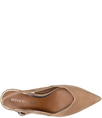 Donald Pliner Sodashi Suede Pointed Toe Slingback Kitten Heel Pumps