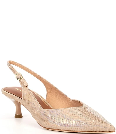 Donald Pliner Sodashi Snake Embossed Leather Slingback Pumps