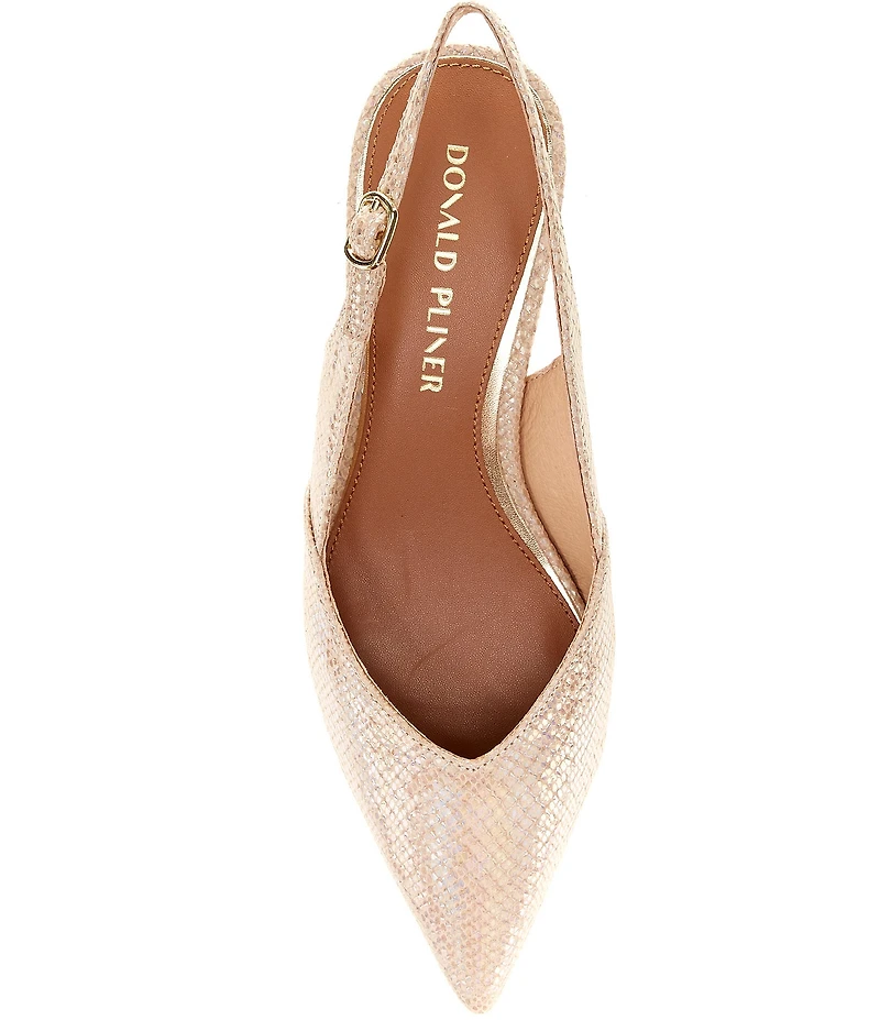 Donald Pliner Sodashi Snake Embossed Leather Slingback Pumps