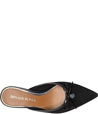 Donald Pliner Soel Suede Charm Bow Kitten Heel Dress Mules