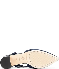 Donald Pliner Song Suede Crocodile Embossed Block Heel Slingback Dress Pumps