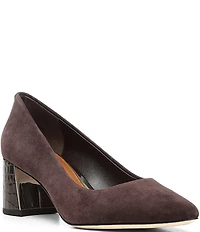 Donald Pliner Suzette Suede Block Heel Pumps