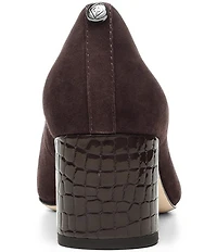 Donald Pliner Suzette Suede Block Heel Pumps