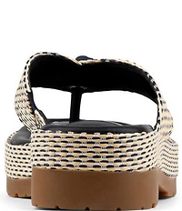 Donald Pliner Sylverr Raffia Thong Platform Sandals