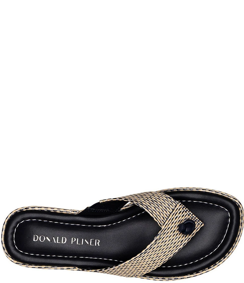 Donald Pliner Sylverr Raffia Thong Platform Sandals