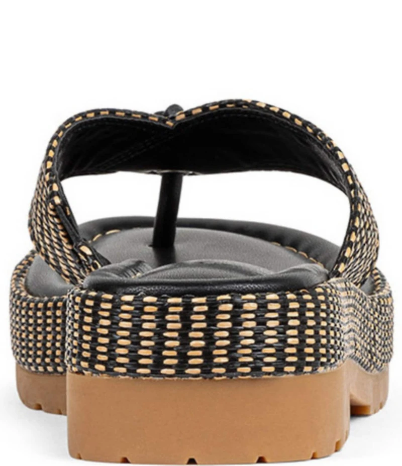 Donald Pliner Sylverr Raffia Thong Platform Sandals