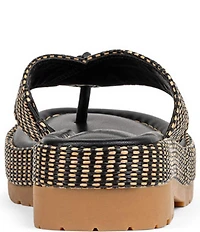 Donald Pliner Sylverr Raffia Thong Platform Sandals