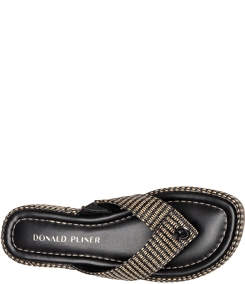Donald Pliner Sylverr Raffia Thong Platform Sandals