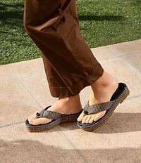 Donald Pliner Sylverr Raffia Thong Platform Sandals