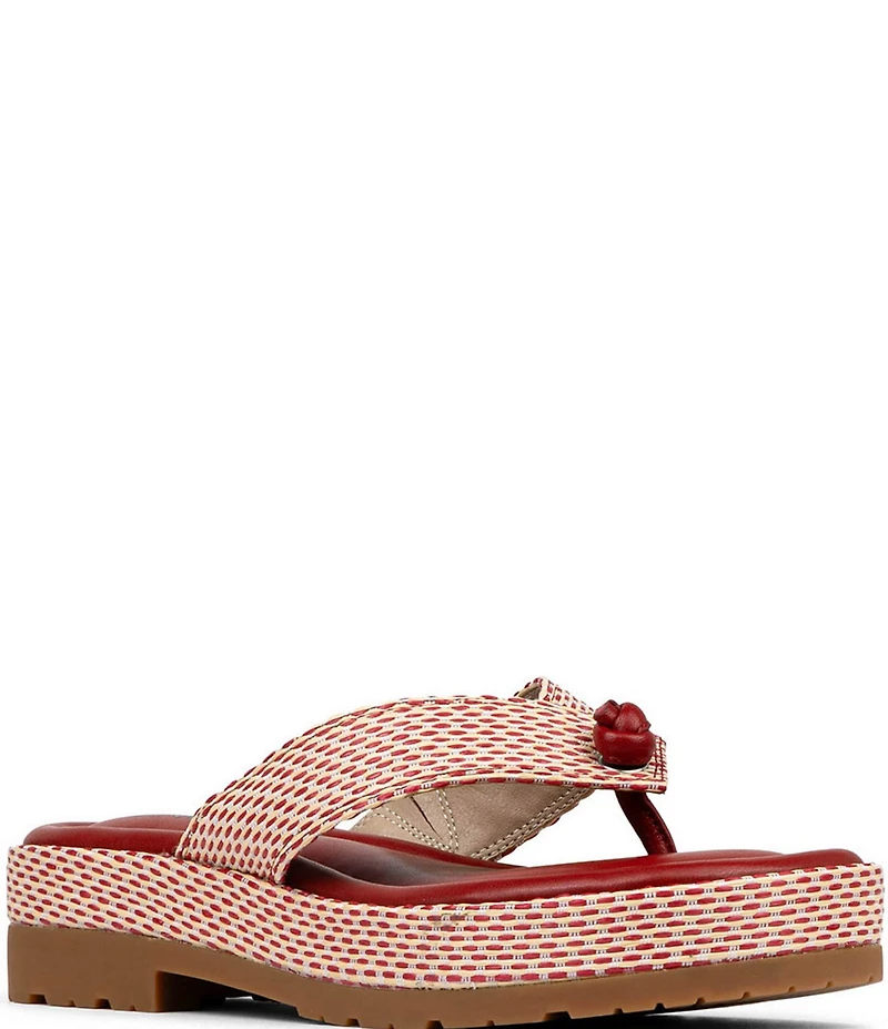 Donald Pliner Sylverr Raffia Thong Platform Sandals