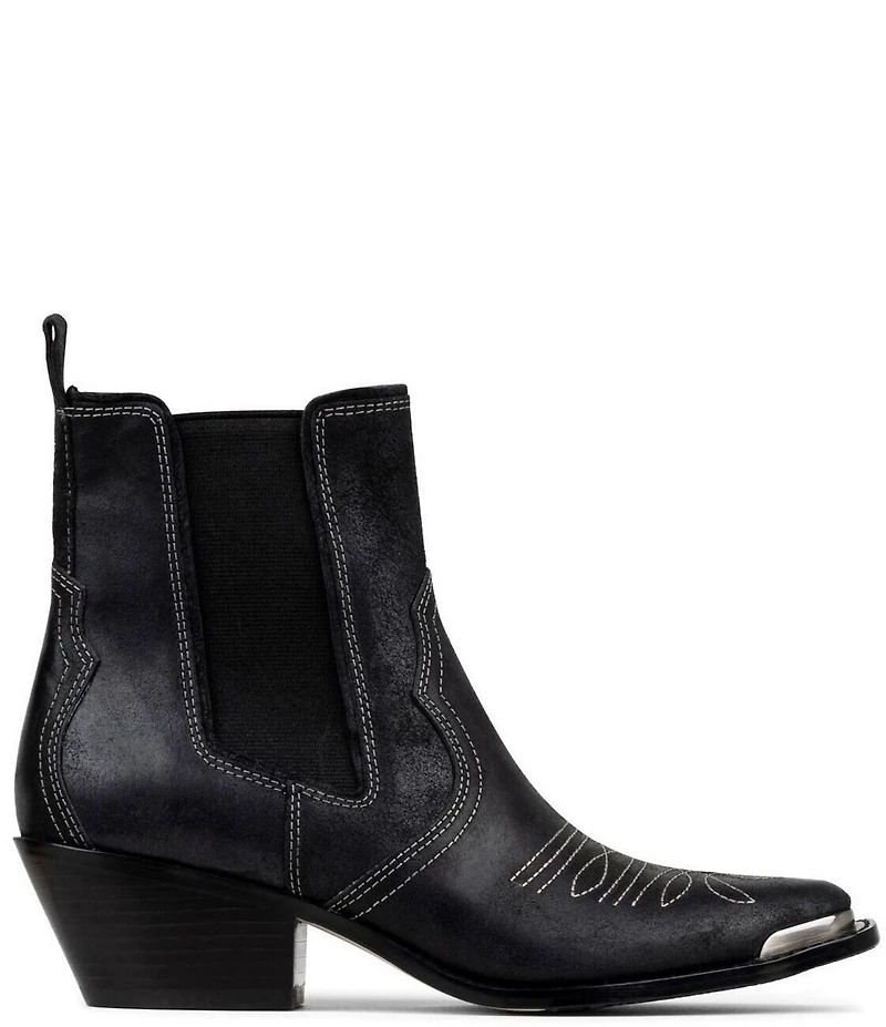 Donald Pliner Tayden Reverse Suede Double Gore Western Booties