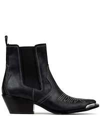 Donald Pliner Tayden Reverse Suede Double Gore Western Booties