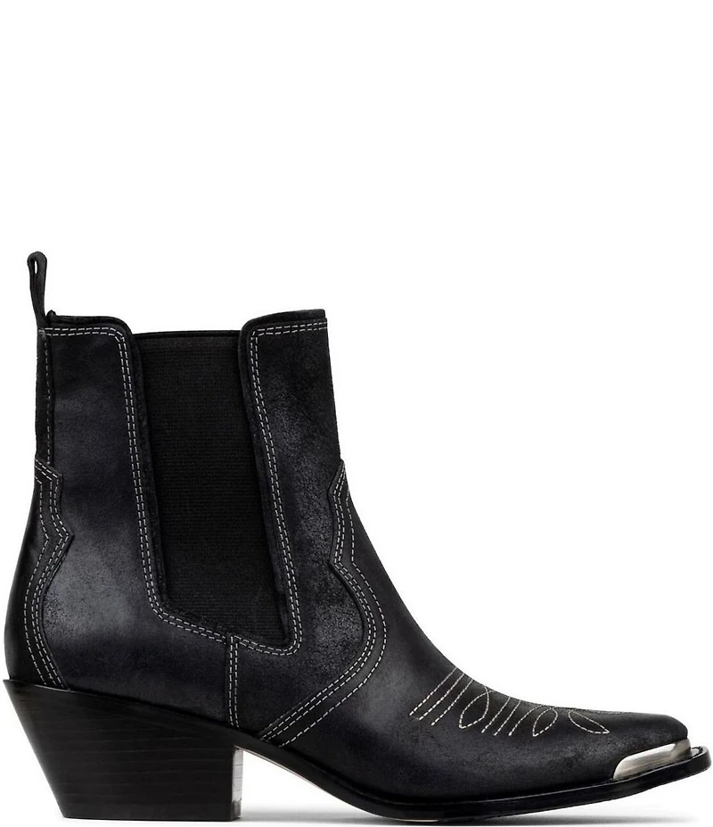 Donald Pliner Tayden Reverse Suede Double Gore Western Booties