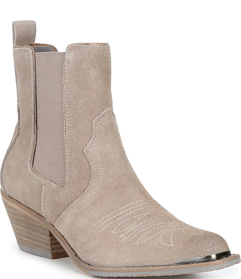 Donald Pliner Tayden Western Suede Block Heel Booties