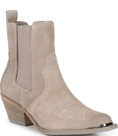Donald Pliner Tayden Western Suede Block Heel Booties