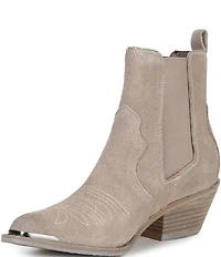 Donald Pliner Tayden Western Suede Block Heel Booties